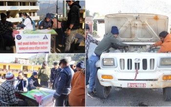 गुल्मीमा सडकमै सवारी जाँच र चालकहरुको स्वास्थ्य परीक्षण